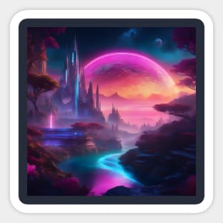 Futuristic Neon World Sticker